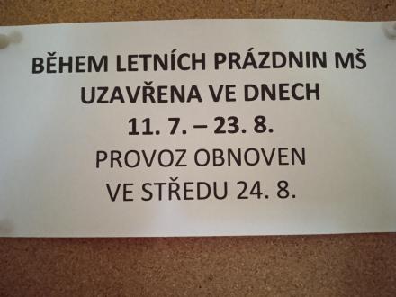 MŠ o prázdninách